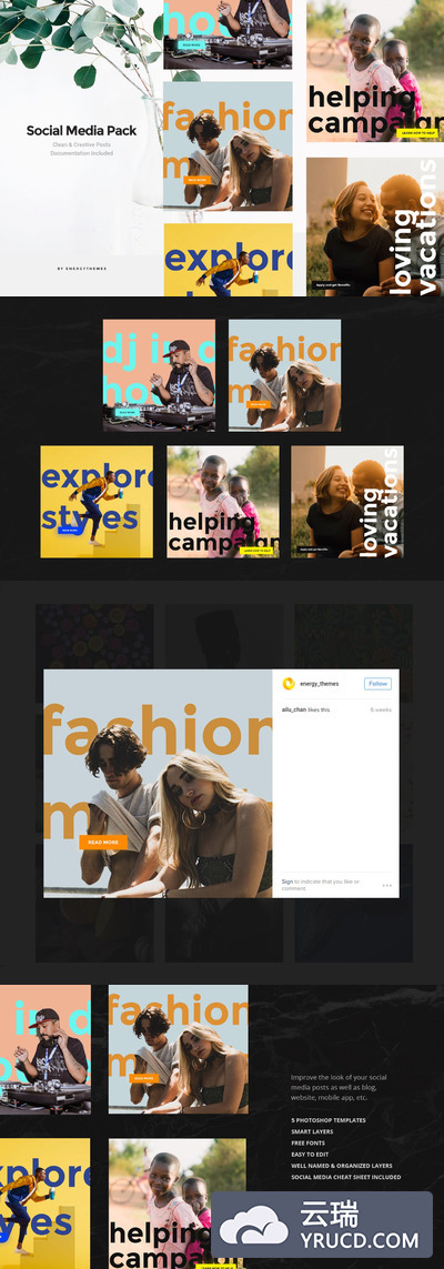 时尚高端多用途的社交媒体banner海报着陆页设计模板 Vol.89