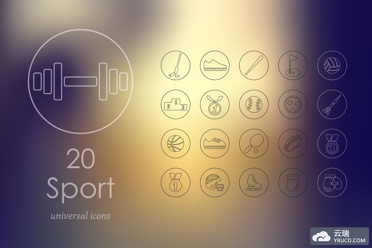 运动有关的图标素材 20 sport line icons