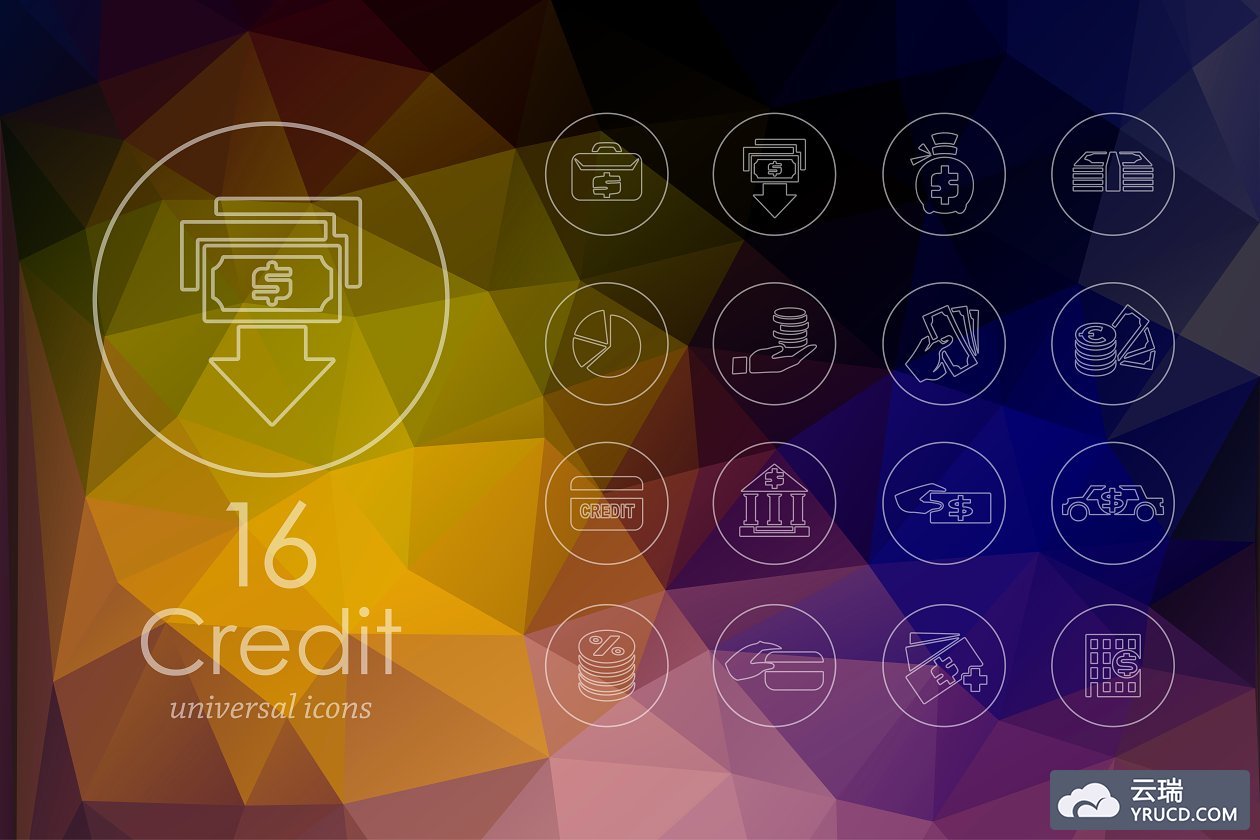 信用图标素材 16 Credit line icons