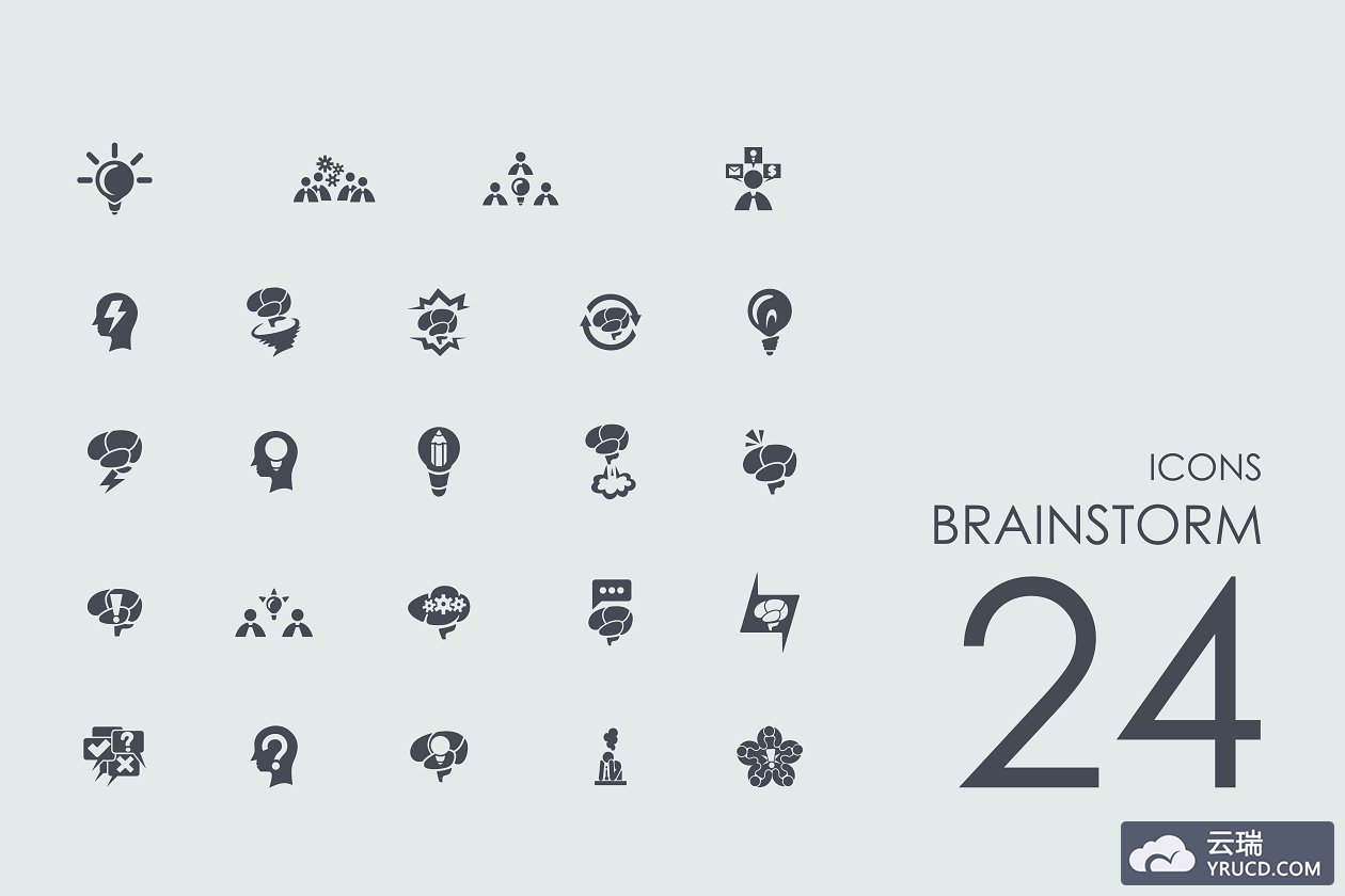 头脑风暴图标素材 24 Brainstorm icons