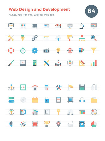 网页设计和开发图标 Web Design and Development Icons