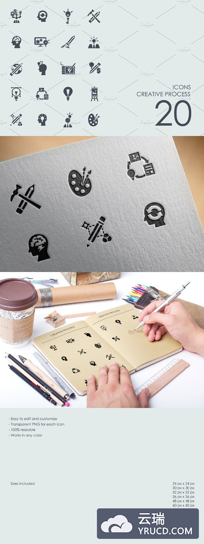 创作过程图标素材 Creative process icons