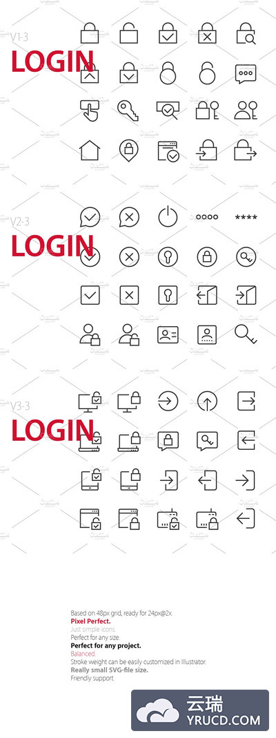 登录图标素材 60  Login UI icons