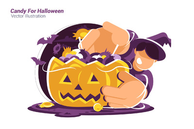 万圣节糖果创意插画素材下载[Ai]