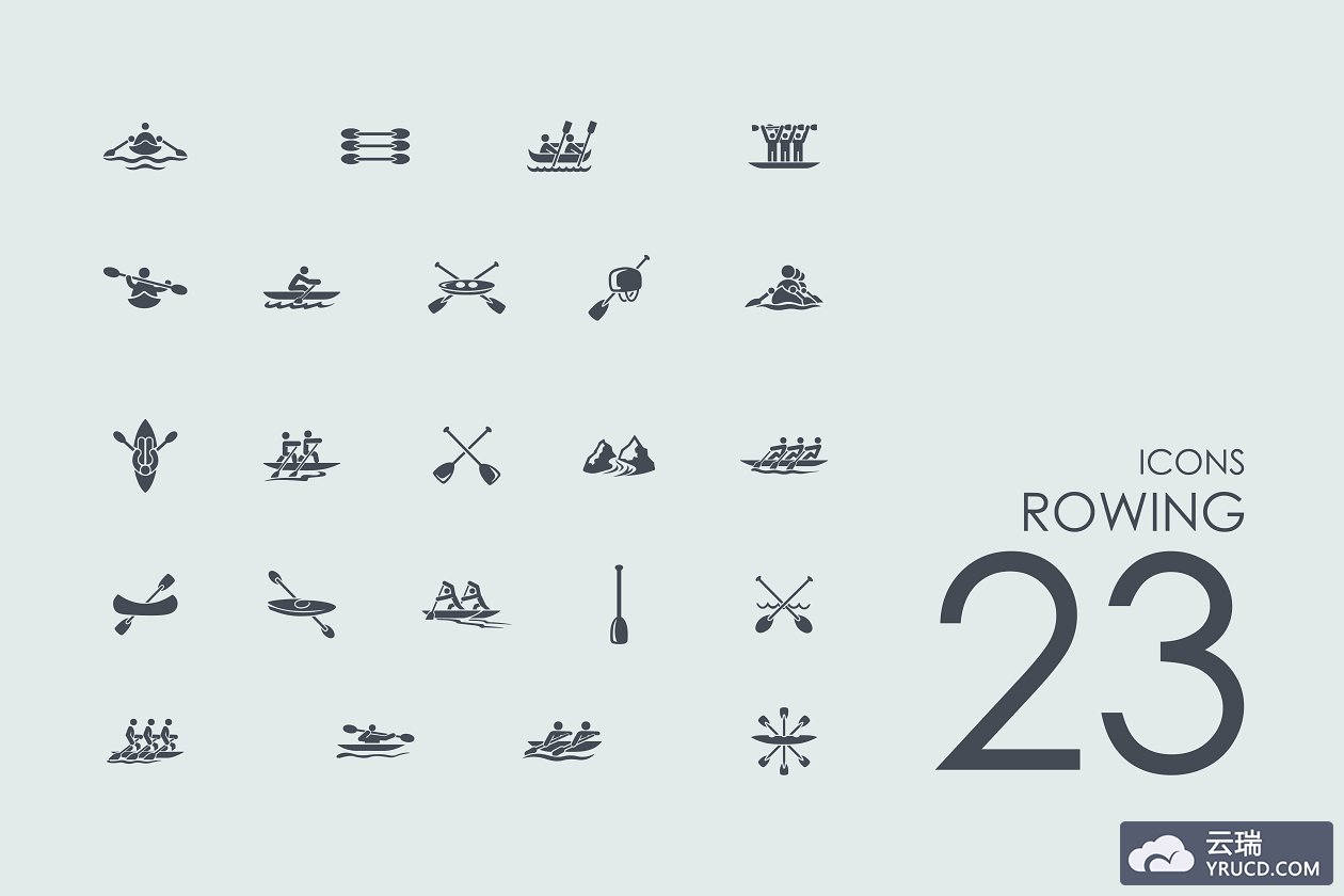 划船图标素材 23 Rowing icons