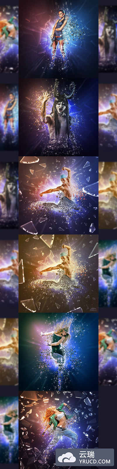 破碎玻璃效果的PS动作下载[atn]