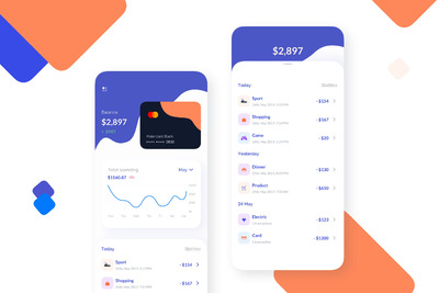 卡片式管理仪表盘APP UI套装下载[Sketch]