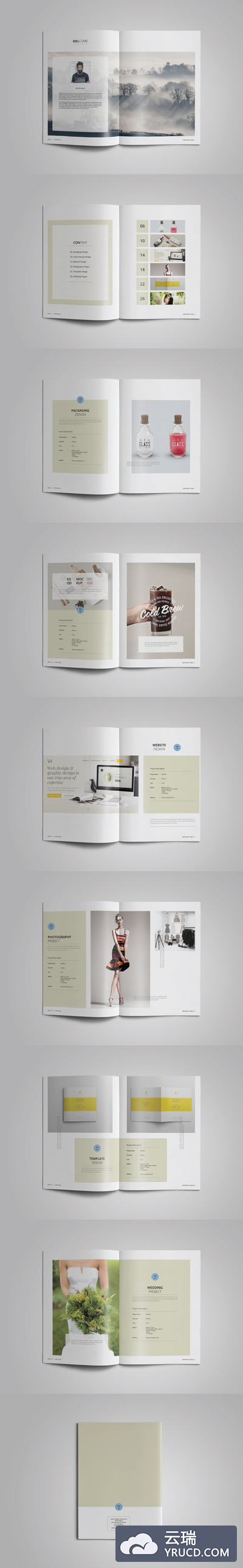 优雅的大图画册模板下载[indd]