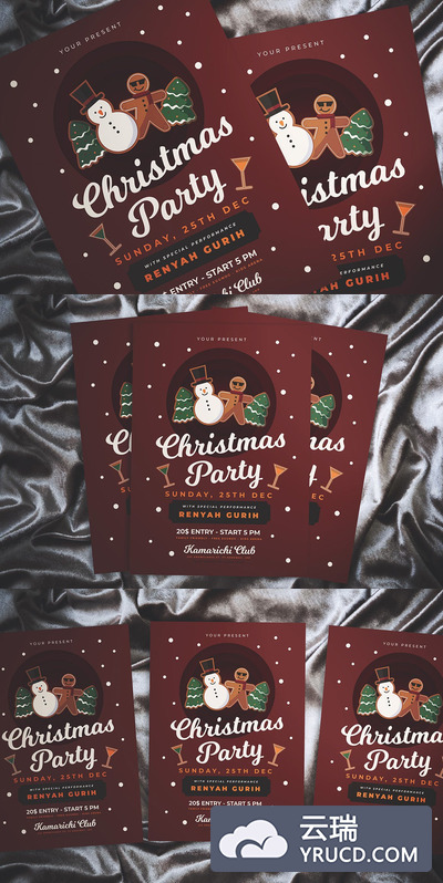 圣诞节促销海报模板下载[Ai,PSD]