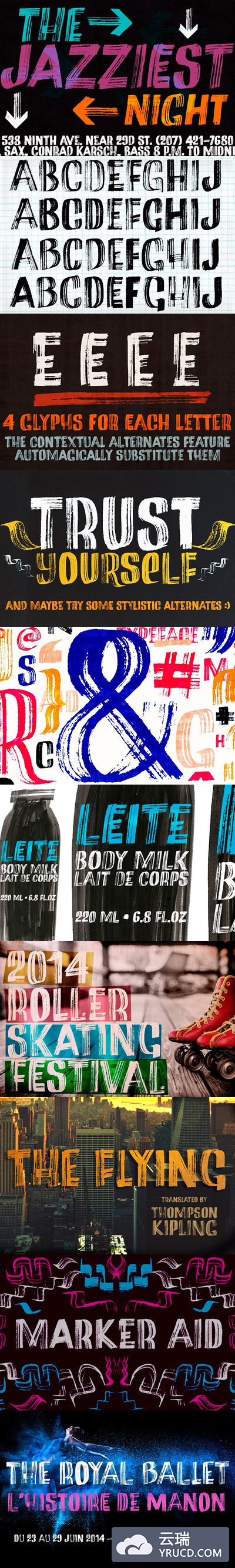 马克笔字体 Marker Aid Family