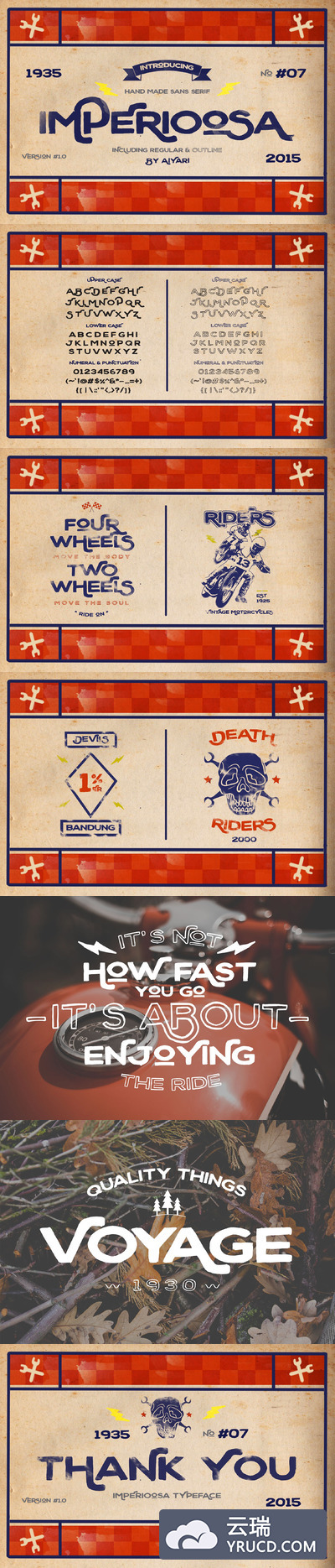 经典设计字体 Imperioosa Vintage Motorcycle Font