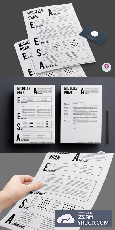 专业简历模板下载 CV template , cover letter template