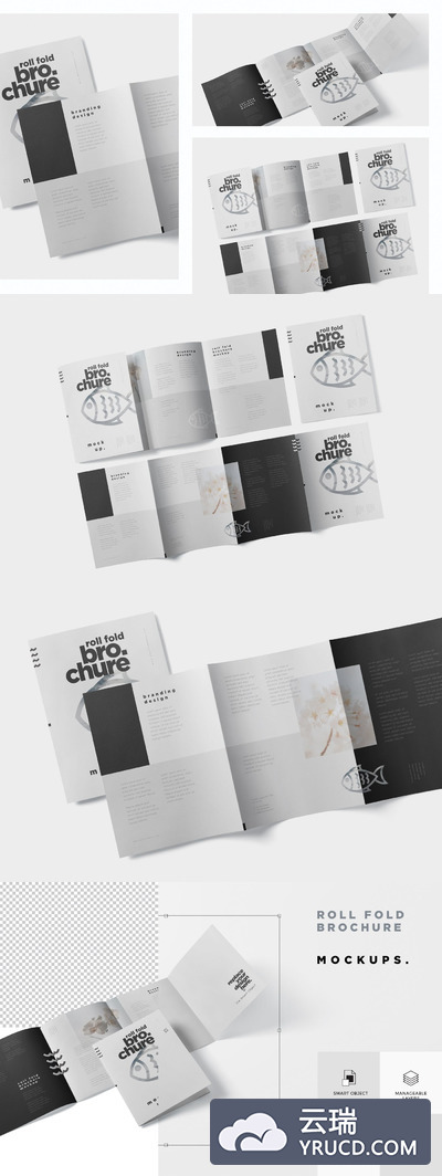 精美折页画册样机下载[PSD]