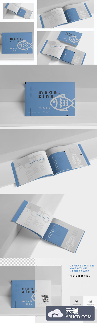 美国行政杂志画册设计展示样机下载[PSD]