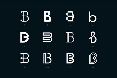 时尚高端好用的字母B衍变的logo标志设计模板