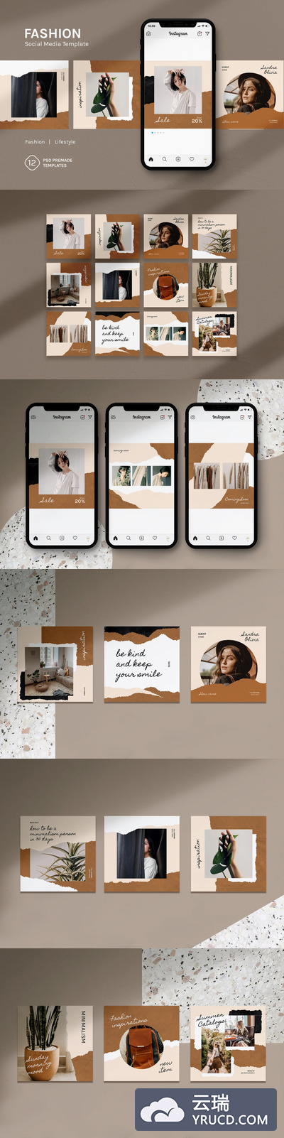时尚高端专业的高品质优雅Instagram社交媒体banner海报设计模板