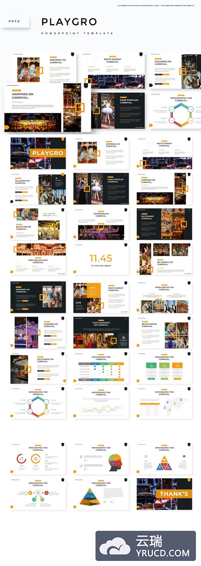 国际家地理杂志设计风格的高品质时尚高端powerpoint幻灯片演示模板（pptx）