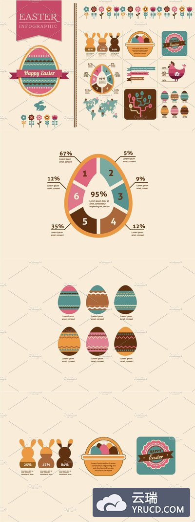 个性复活节插画 Easter infographics
