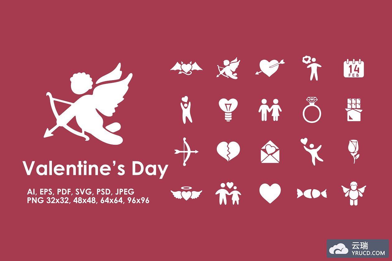 情人节图标素材 20 Valentine's Day icons