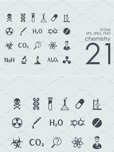化学图标素材 21 chemistry icons