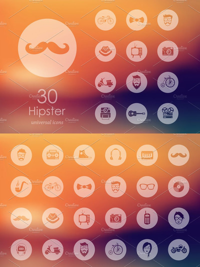 日常物品图标素材 Set of diet icons