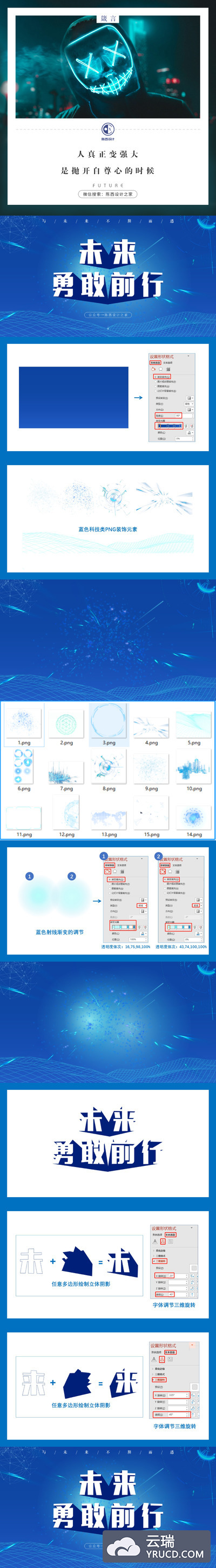 【PPT】科技风PPT页面字体设计创意处理