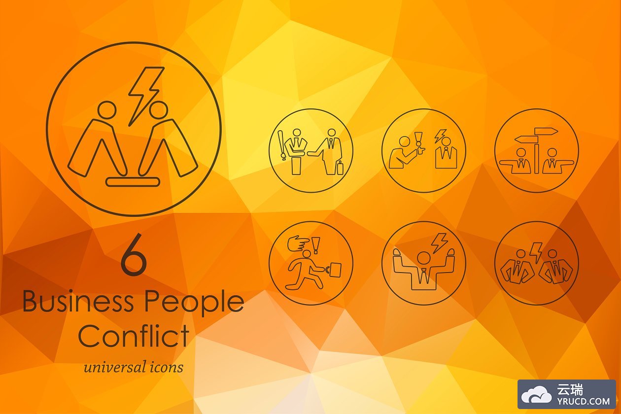 商业人物图标素材 6 business people conflict icon