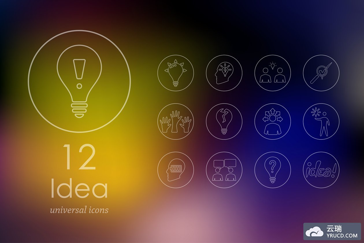 创意图标素材 12 idea line icons