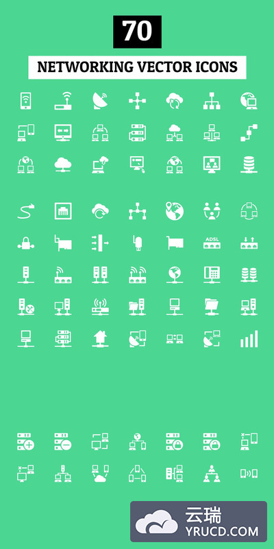 网络矢量图标素材 70 Networking Vector Icons