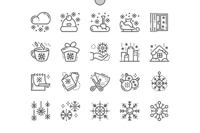 雪花图标素材 Snowflakes Line Icons