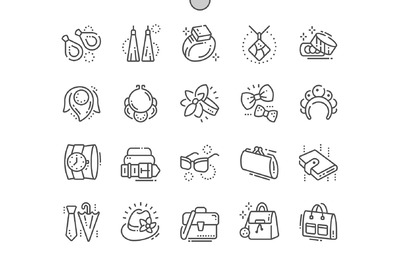 服饰配件图标 Accessories Line Icons