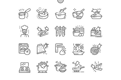 烹饪图标素材 Cooking Line Icons