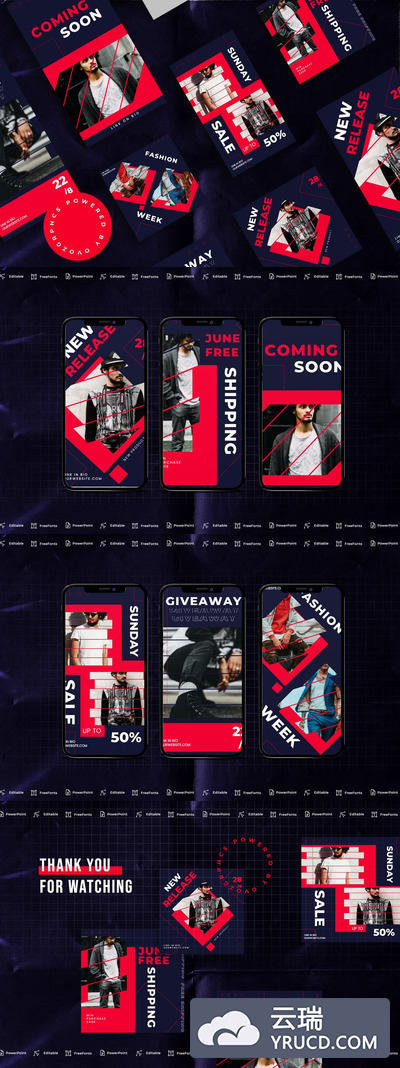 适合传播的酷炫手机版的PPT模板下载[PPTX]