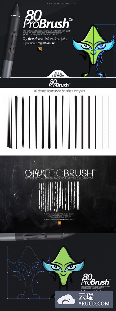 ai绘画笔刷 80 ProBrush™ + Free Demo