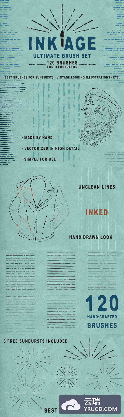 抽象笔刷素材 Ink Age Brush Pack