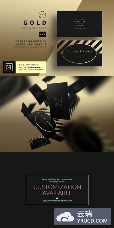 奢华风商业名片模板 Gold - Business Card 102