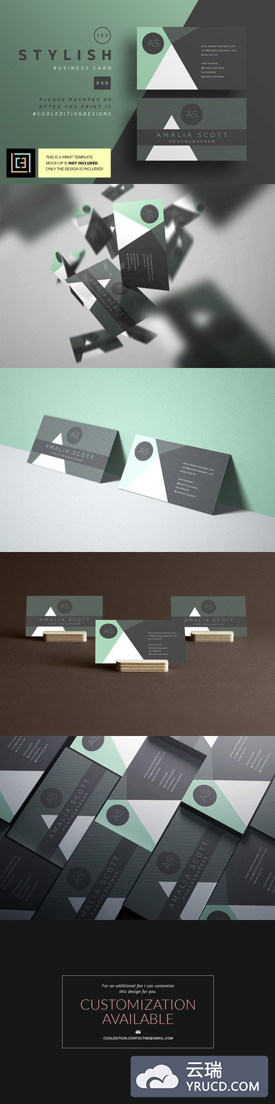 时尚设计感名片模板 Stylish - Business Card 103