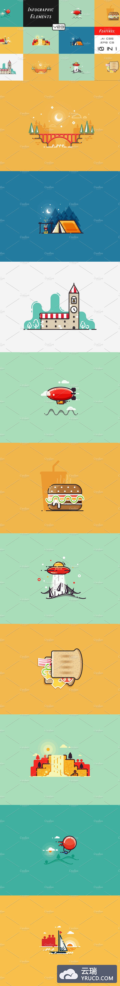 信息图表元素插画 Infographic Elements (v23)