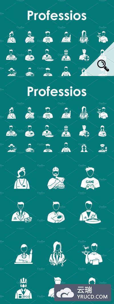 职业矢量图标素材 30 PROFESSIONS simple icons