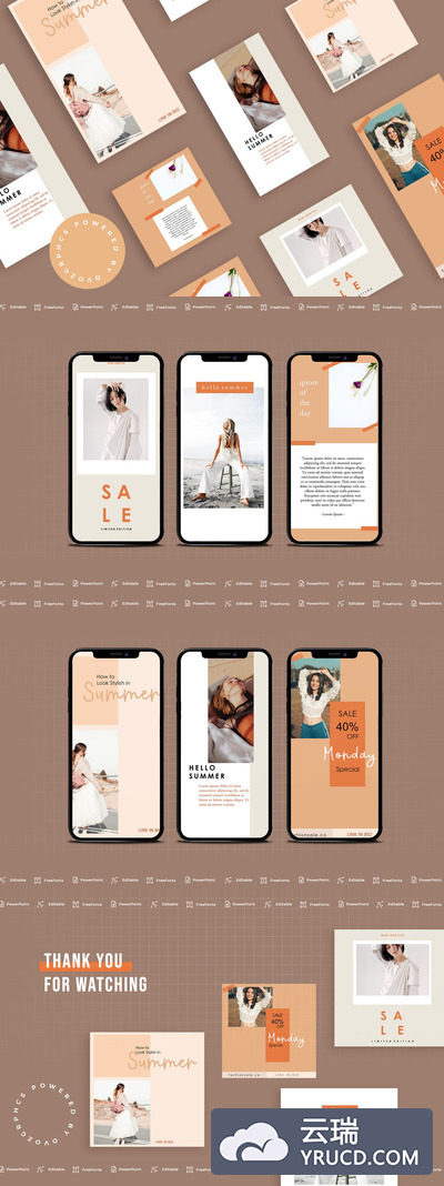 奢华风格微信等社交媒体传播专用手机版PPT模板下载 [PPTX]