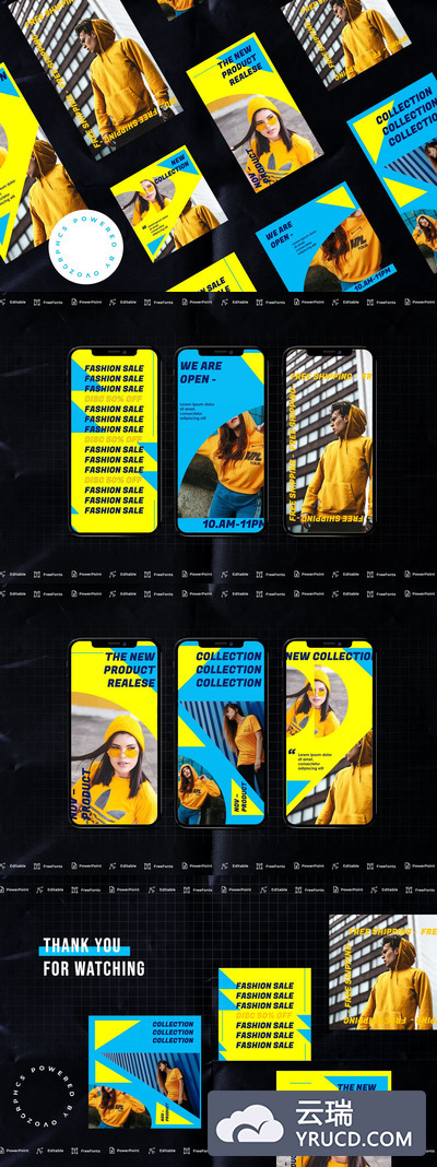 健身风格微信等社交媒体传播专用手机版PPT模板下载 [PPTX]