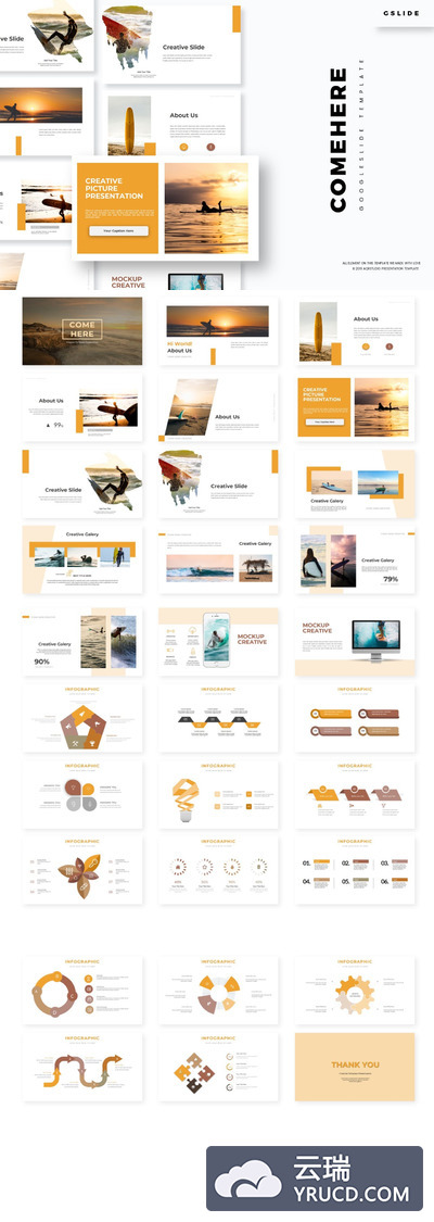 简约时尚高端优雅的Google Slide谷歌幻灯片演示模板（pptx）