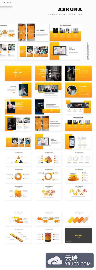 时尚高端多用途的高品质Google Slide谷歌幻灯片演示模板（pptx）