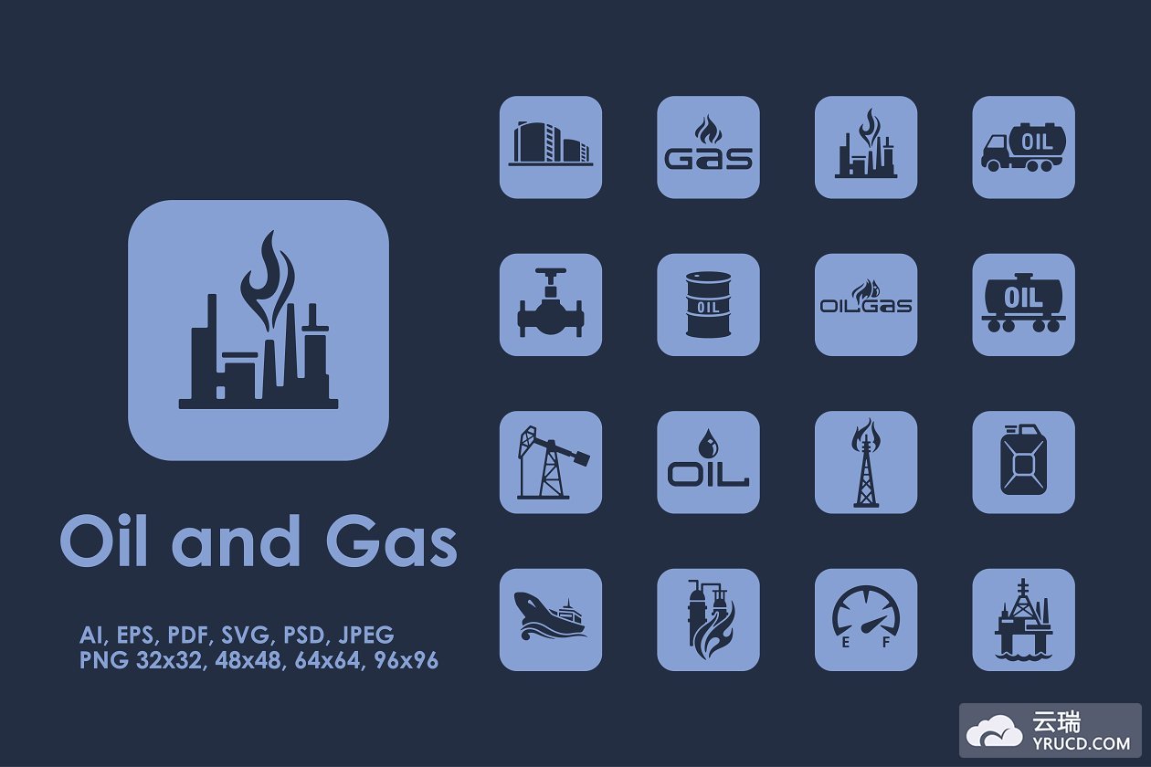 石油天然气图标素材 16 oil and gas icons