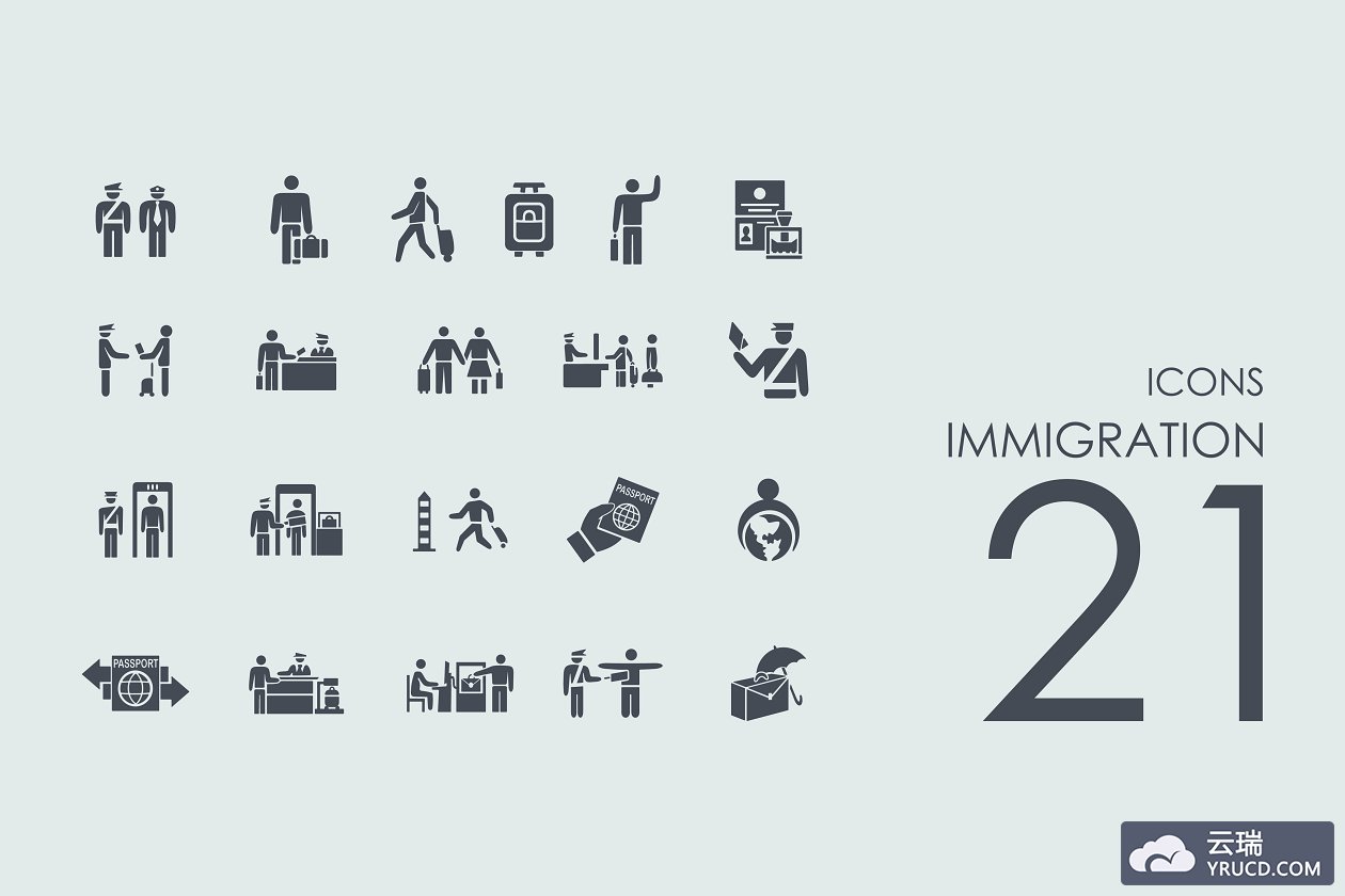 移民图标素材 21 Immigration icons