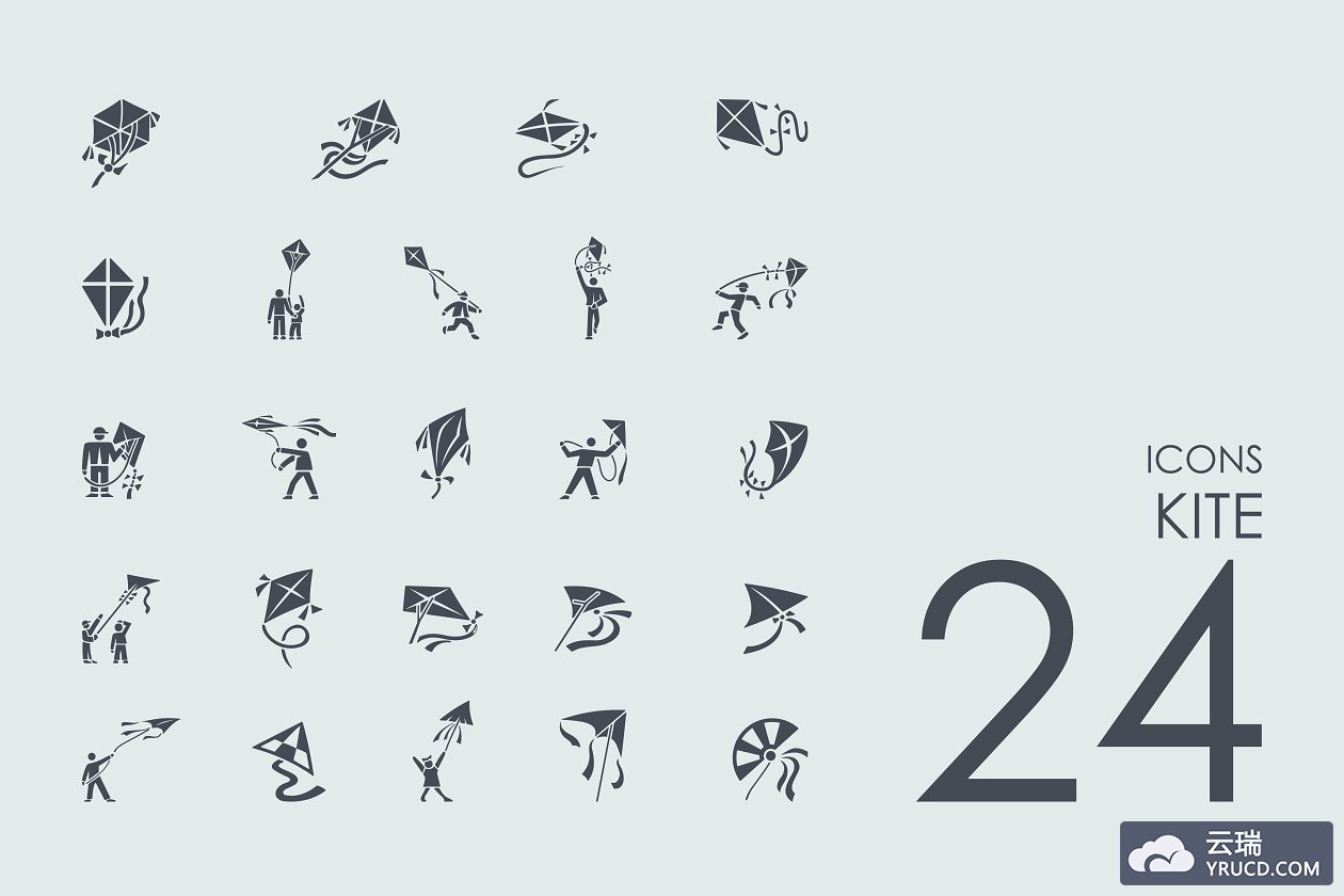 风筝矢量图标 24 Kite icons