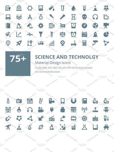 科学技术图标素材 Science & Technology Material Icons