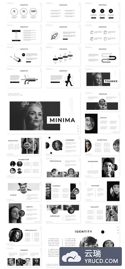 极简主义时尚黑白PPT模板下载[PPTX]