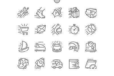 速度图标素材 Speed Line Icons