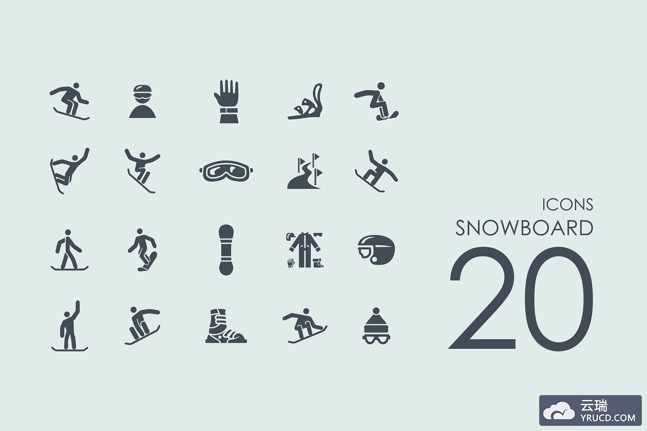 滑雪板图标素材 20 Snowboard icons